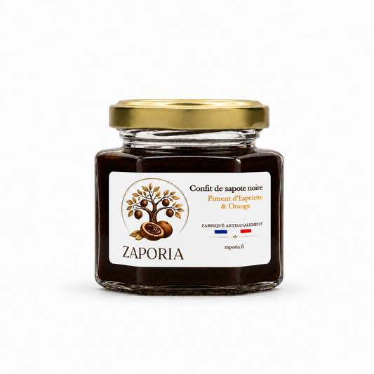 Confit de sapote noire au piment d'Espelette